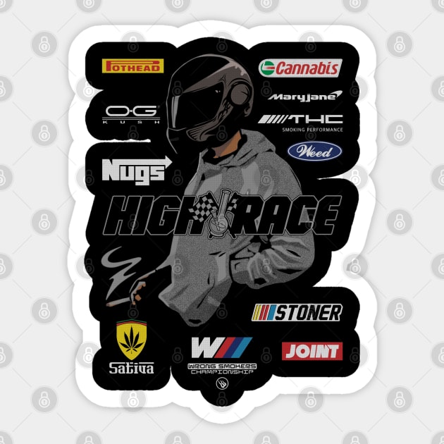 Racing High Sticker by Wrongteeshirt